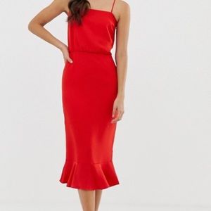 NEW Oasis Red Midi Dress